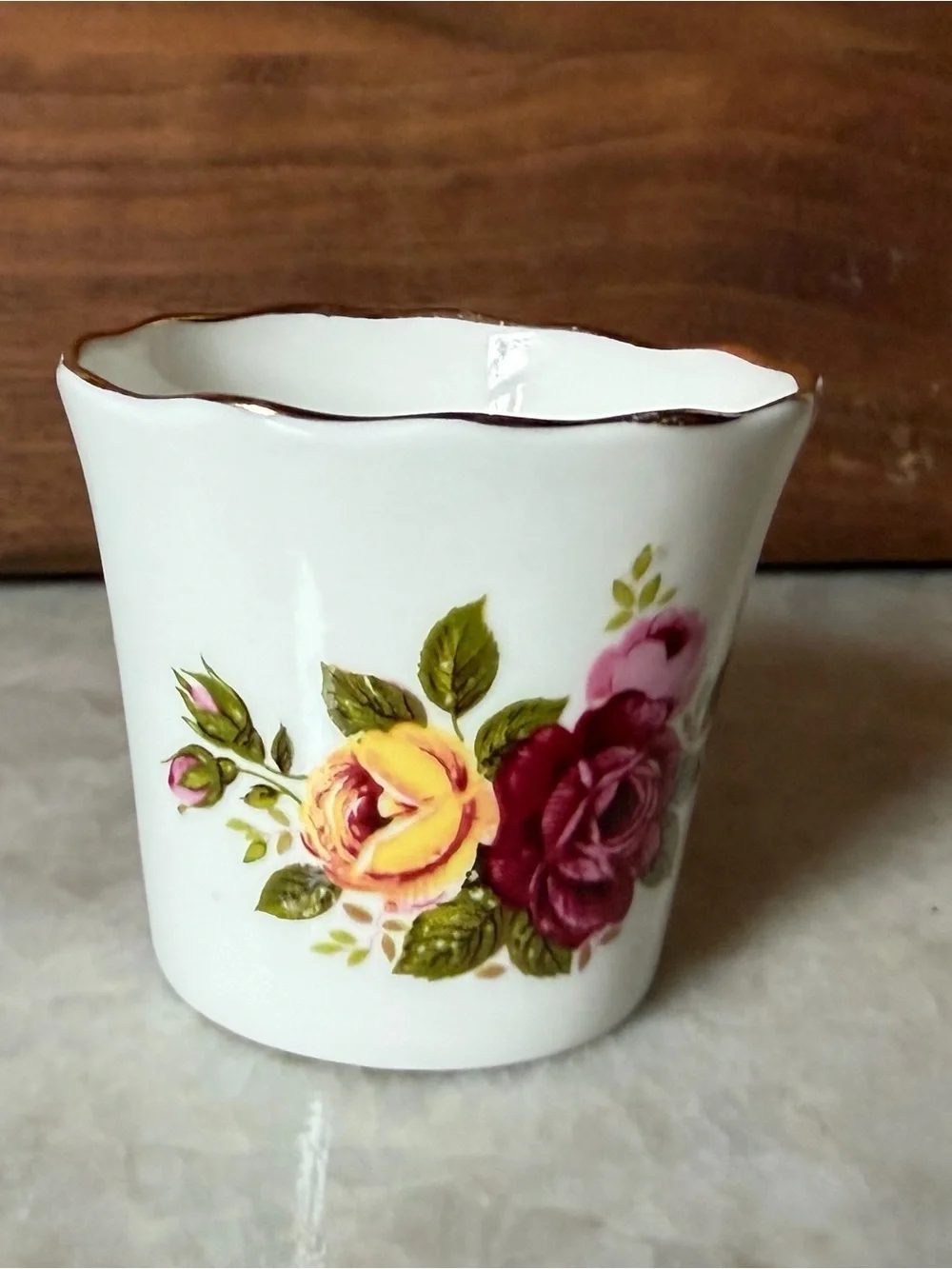 Vintage porcelains rose toothpick holder England